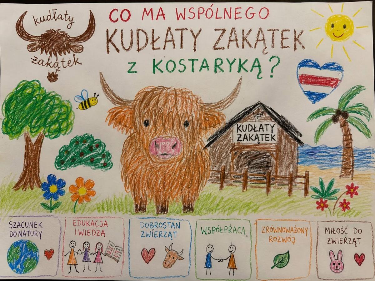 Un dibujo resume el puente que comienza a unir a Polonia y Costa Rica