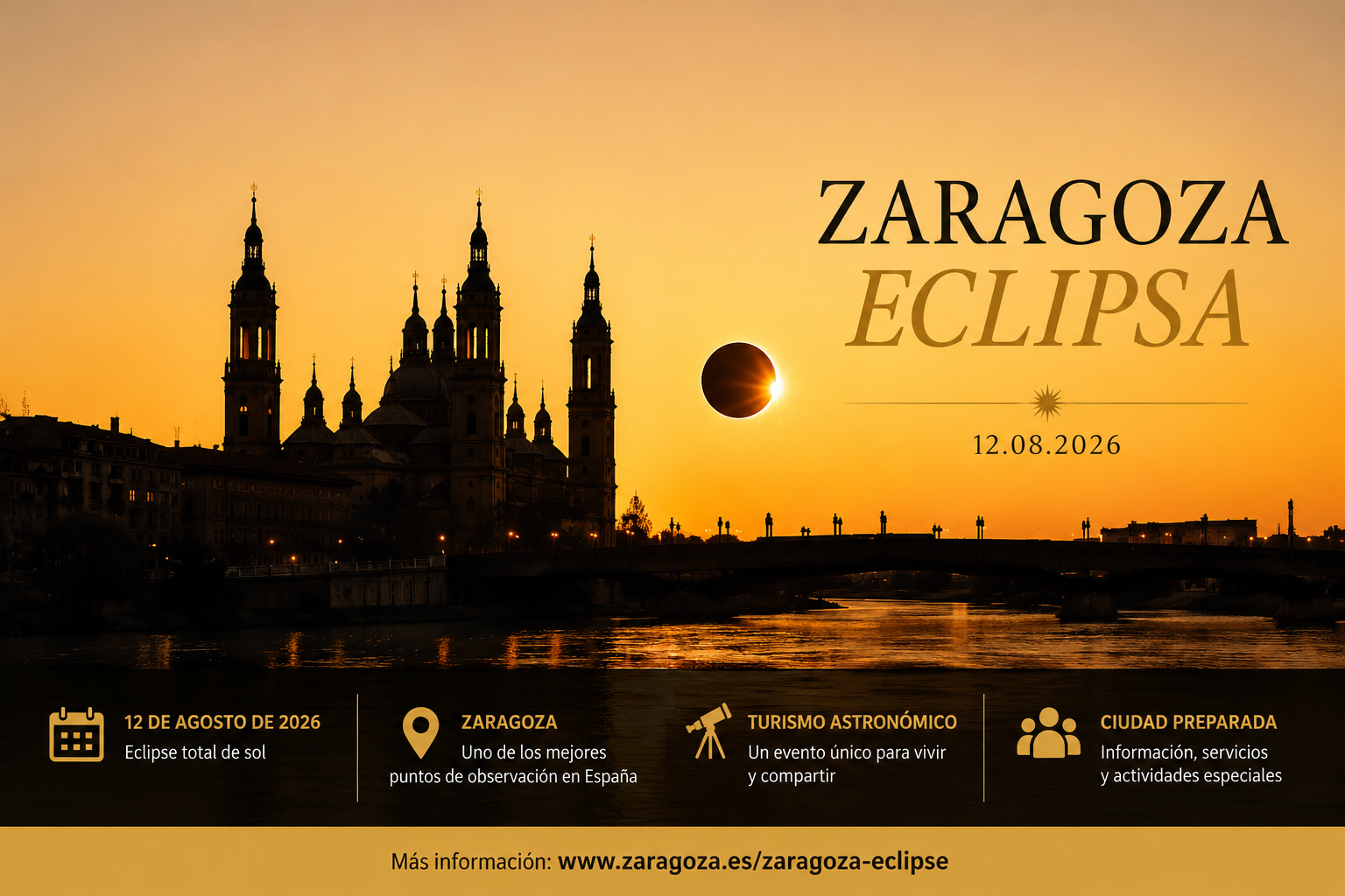 Zaragoza se prepara para recibir a miles de visitantes durante el eclipse total de Sol de agosto