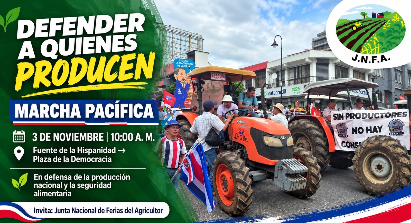 El campo español aplaza su marcha por el accidente ferroviario de Toledo; en Costa Rica, las ferias se movilizarán el 3 de noviembre